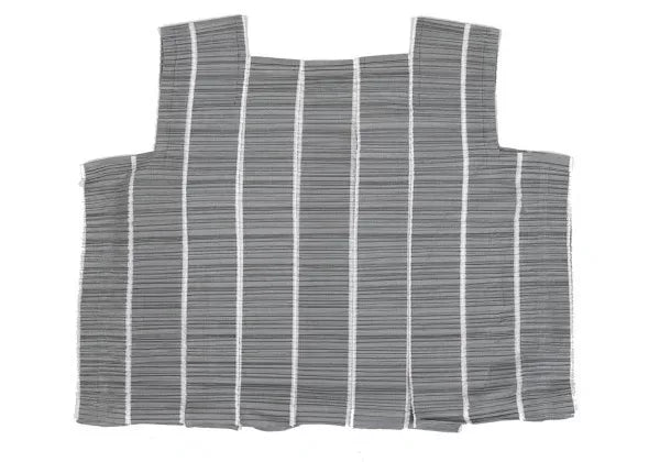 Issey Miyake Vintage Grey Striped Pleated Top