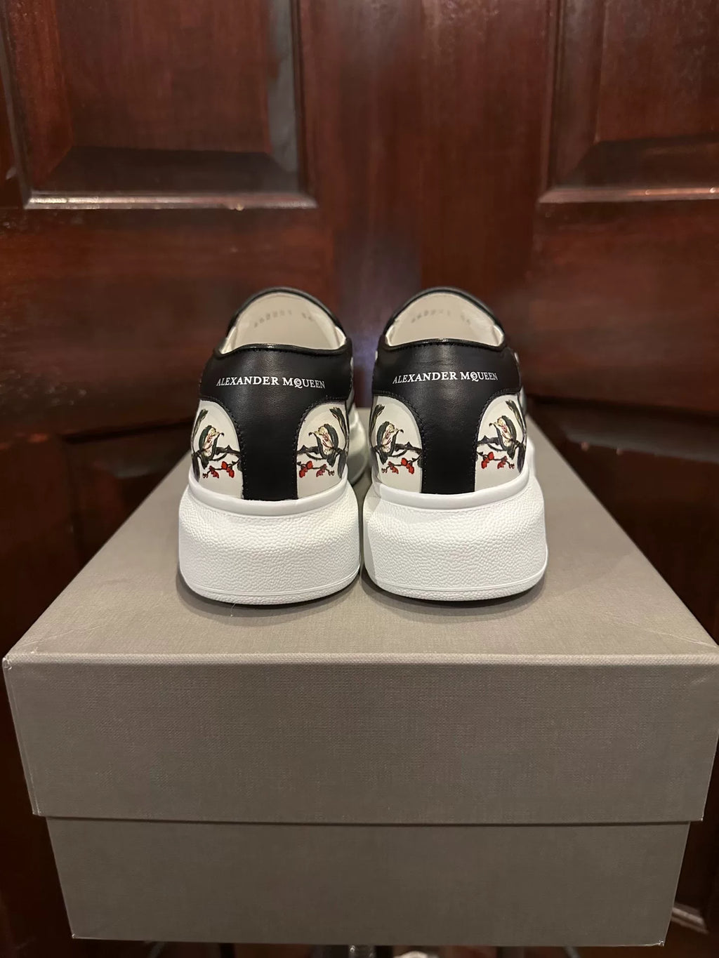Alexander McQueen SS17 White Floral Print Platform Sneakers