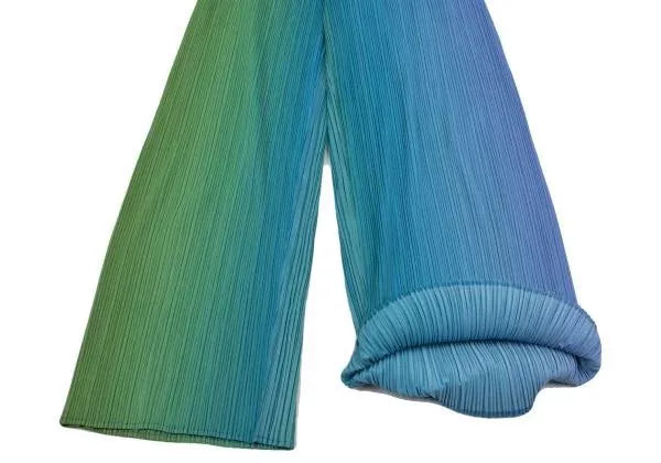 Issey Miyake Vintage Blue-Green Gradient Pleated Pants