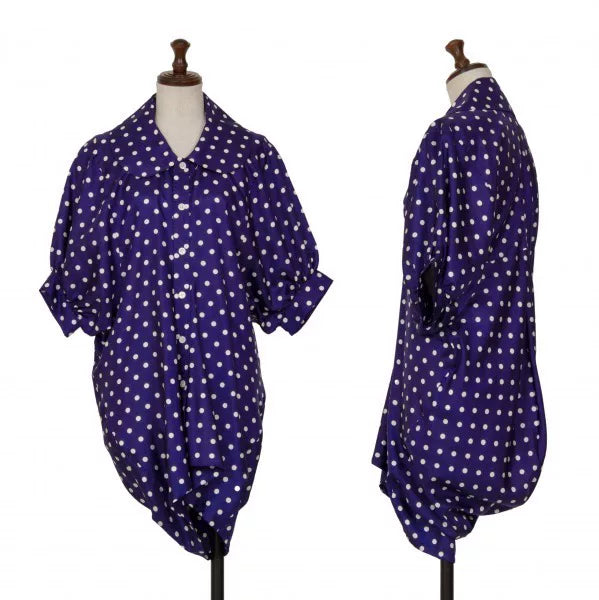COMME des GARCONS Blue Purple Polka Dot Shirt