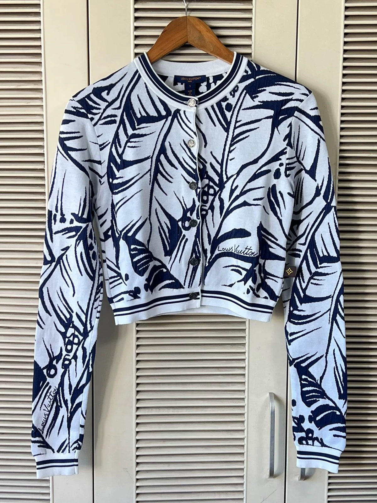 Louis Vuitton Knit Blue Botanical Cardigan