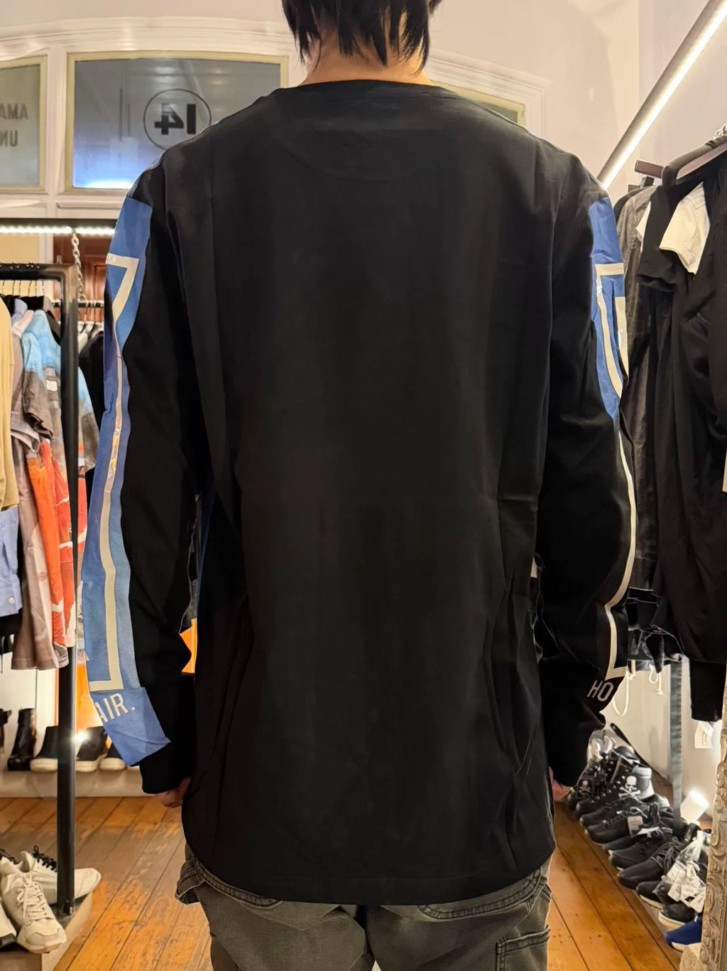 HBA Hood By Air FW15 Black Dreamer Long Sleeve Cotton Tee