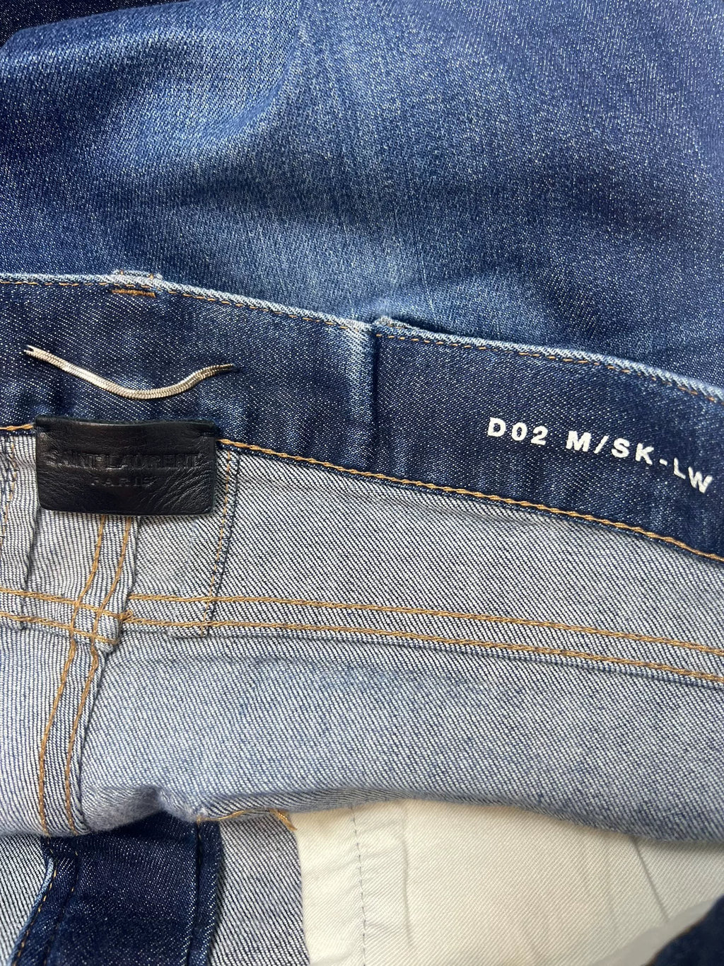 Saint Laurent 16SS Distressed Navy Jeans