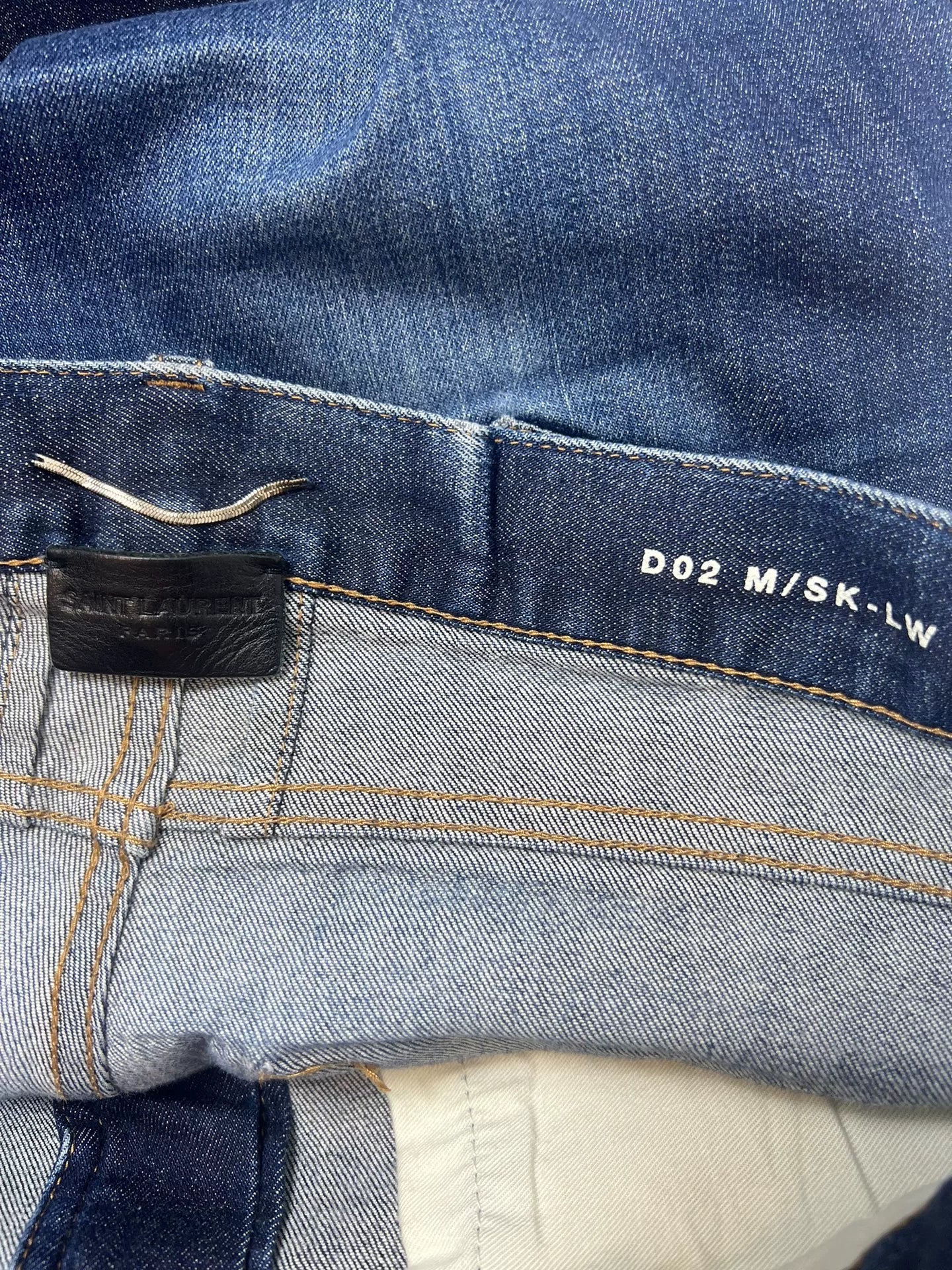 Saint Laurent 16SS Distressed Navy Jeans