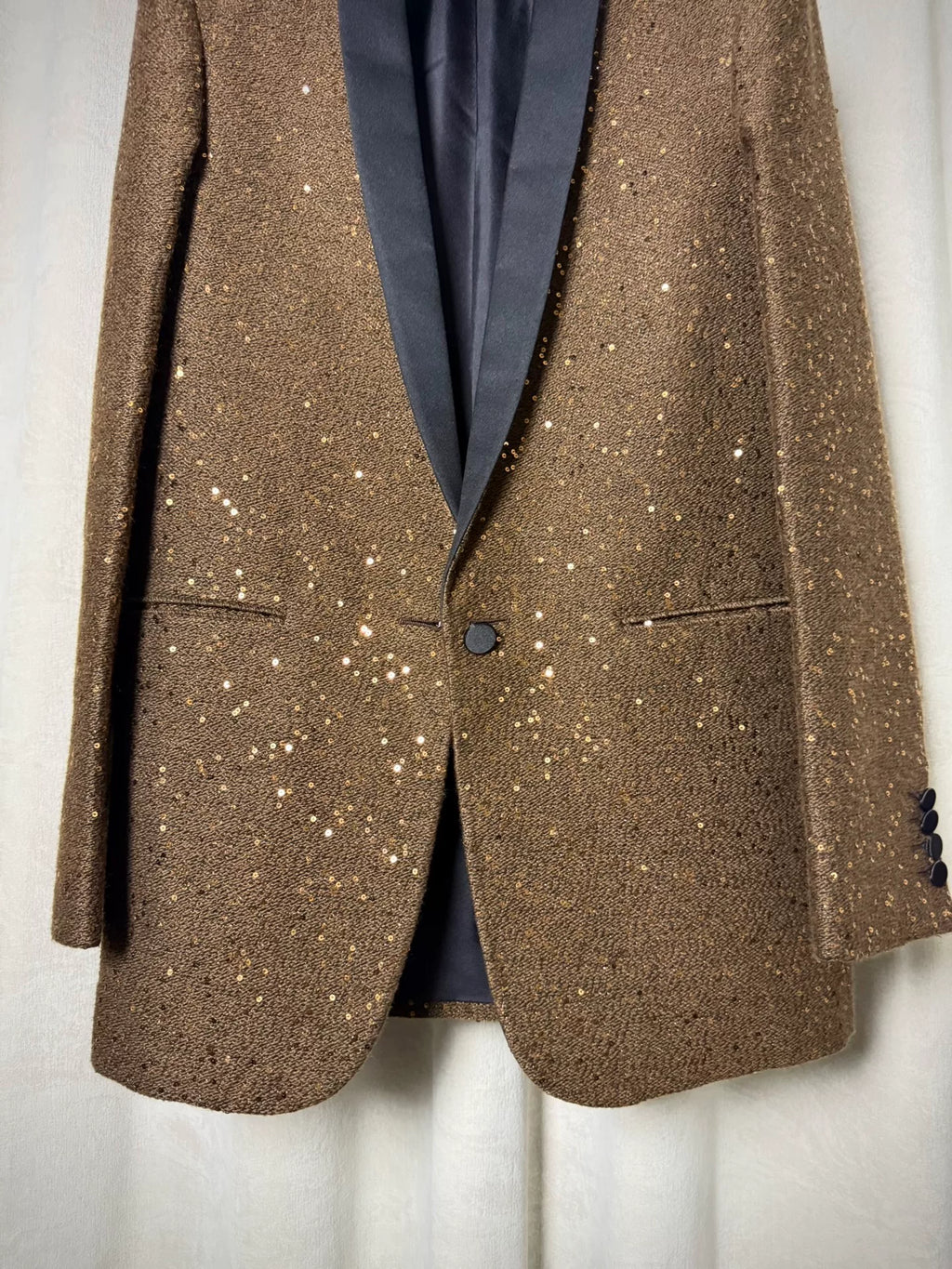 Saint Laurent Paris 14SS Hedi Slimane Gold Braided Shawl-Collar  Jacket by Hedi Slimane