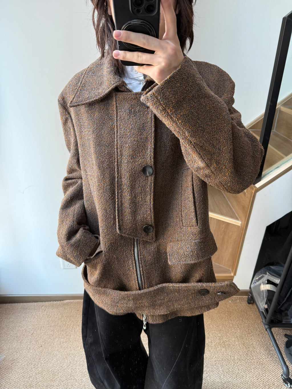 Namacheko FW20 Eternal Flower Asymmetric Zip-Up Jacket