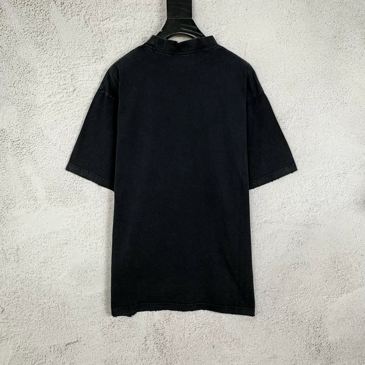 Balenciaga Black Logo Scissor Graffiti Print Short Sleeve Top