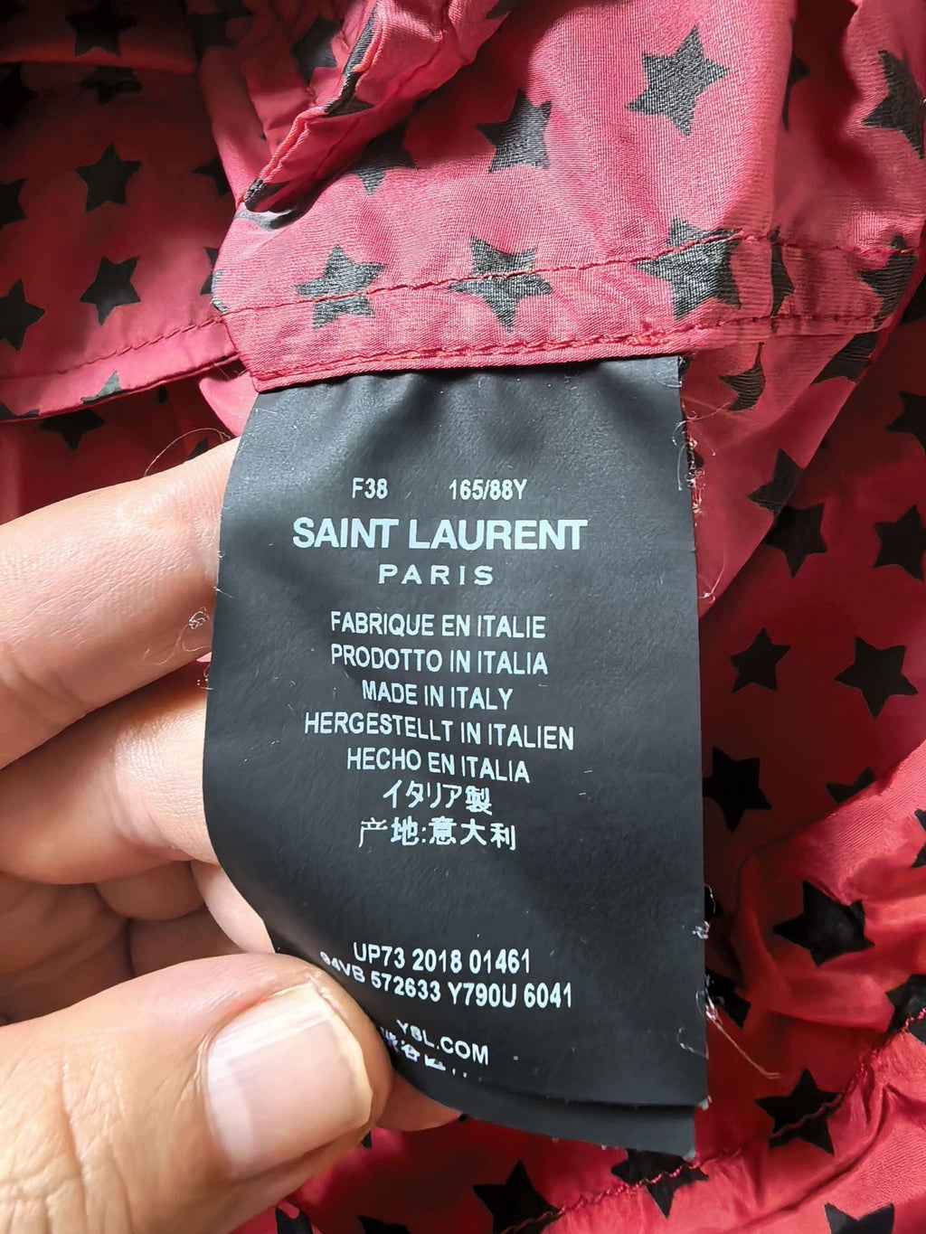 Saint Laurent 19ss Red Sole Black Stars Multi-Zip Hoodie