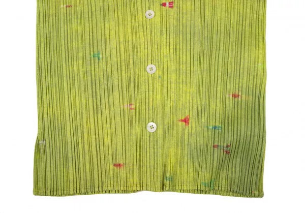 Issey Miyake Vintage Green Floral Pleated Top