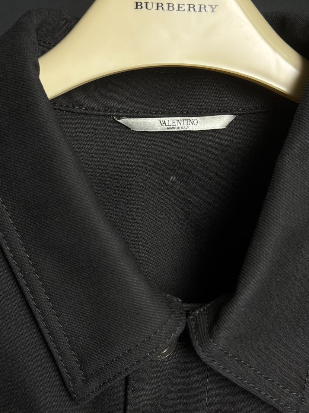 Valentino Black V Logo Denim Jacket