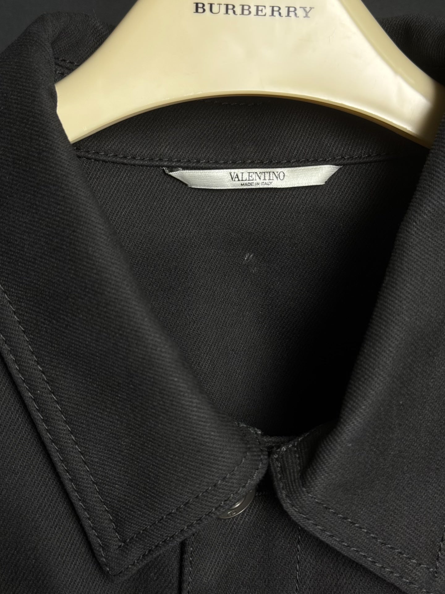 Valentino Black V Logo Denim Jacket