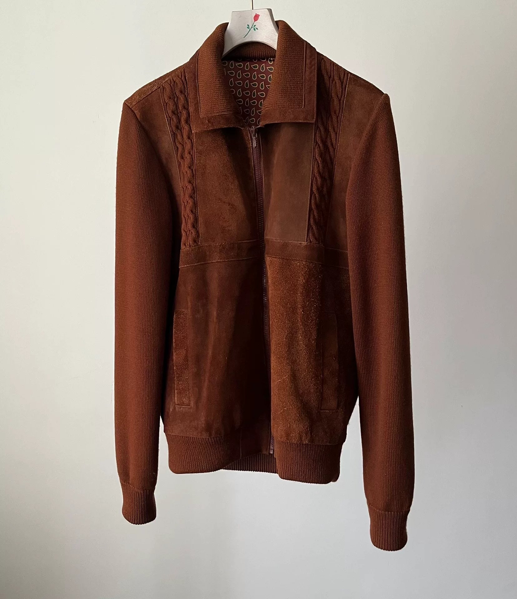 Number (n)ine 03AW Leather Suede Wool Knit Jacket