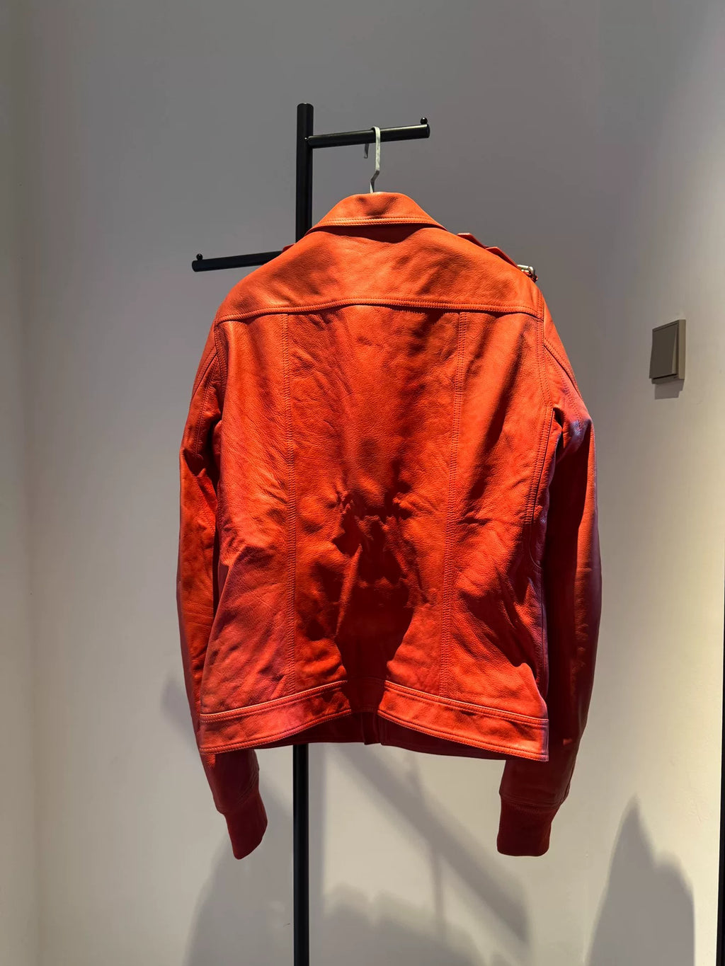 Rick Owens FW19 Red Chain Leather Larry Jacket