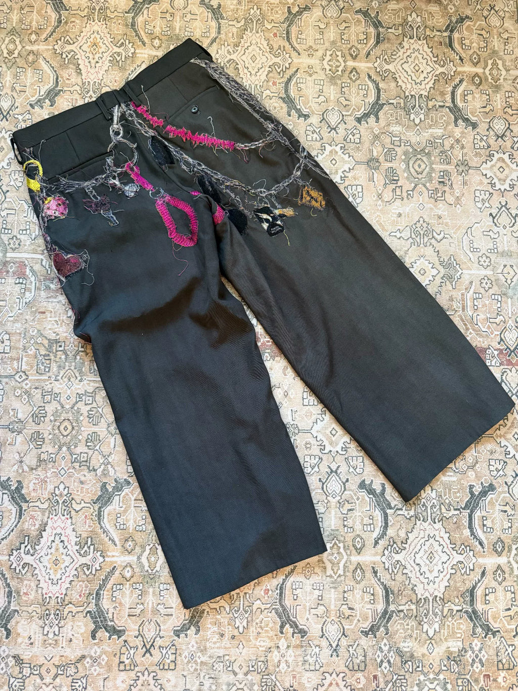 Doublet 25FW Limited Edition Black Chain Embroidered Trousers