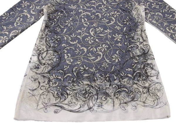 Jean Paul Gaultier Vintage Blue Floral Mesh Top