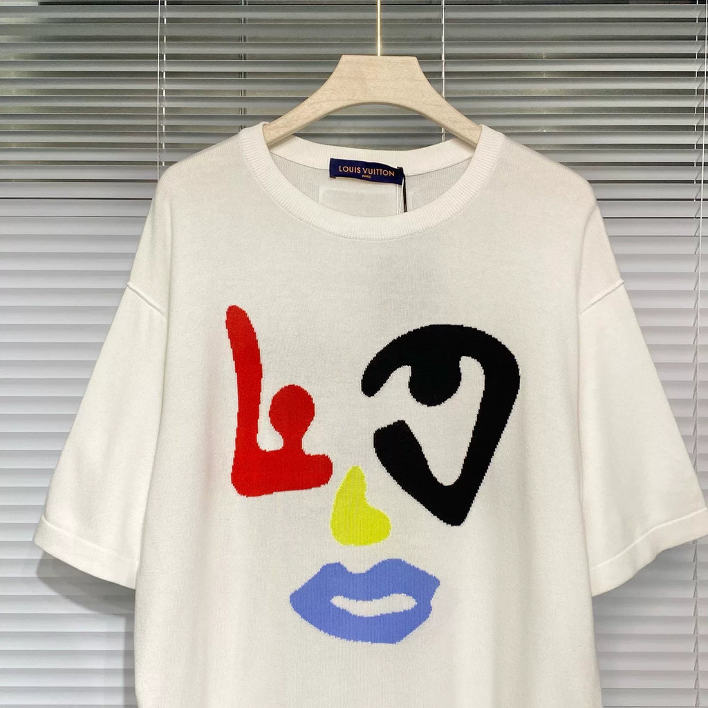 Louis Vuitton Logo Cotton White Short Sleeve T-Shirt