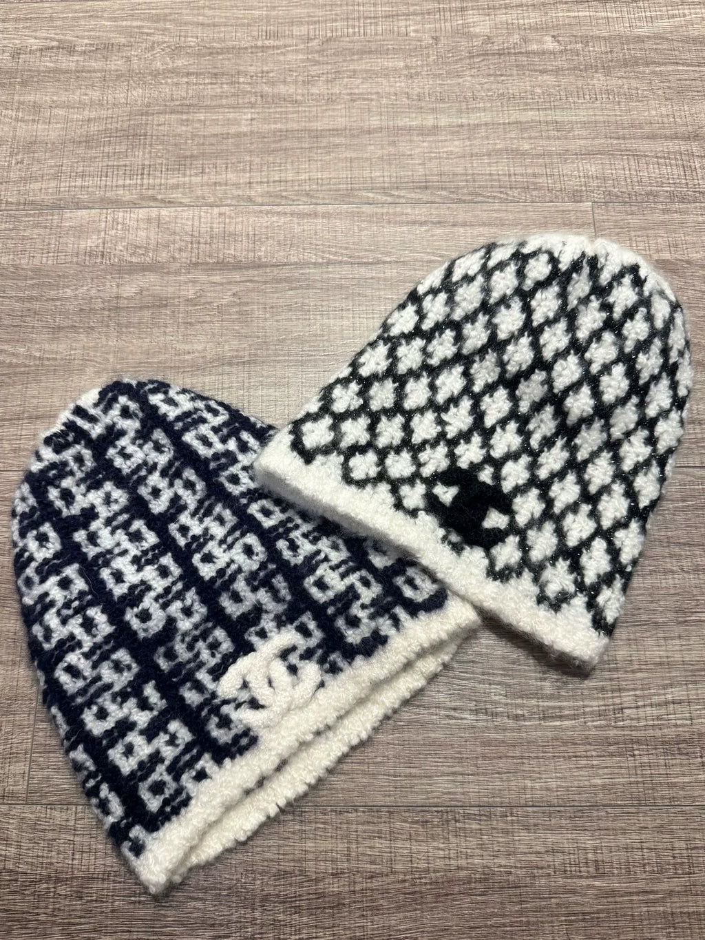 Chanel White Tweed Cashmere Beanie