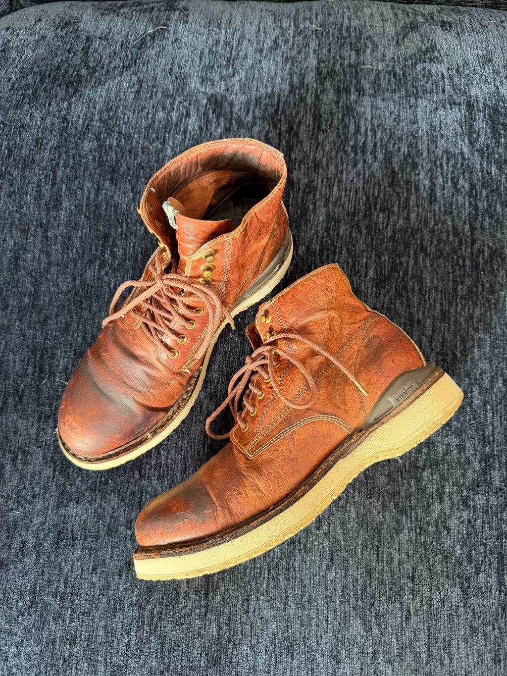 visvim SS14 Virgil ICT M10 Mud-Dyed Kangaroo Leather Double Stitch Boots