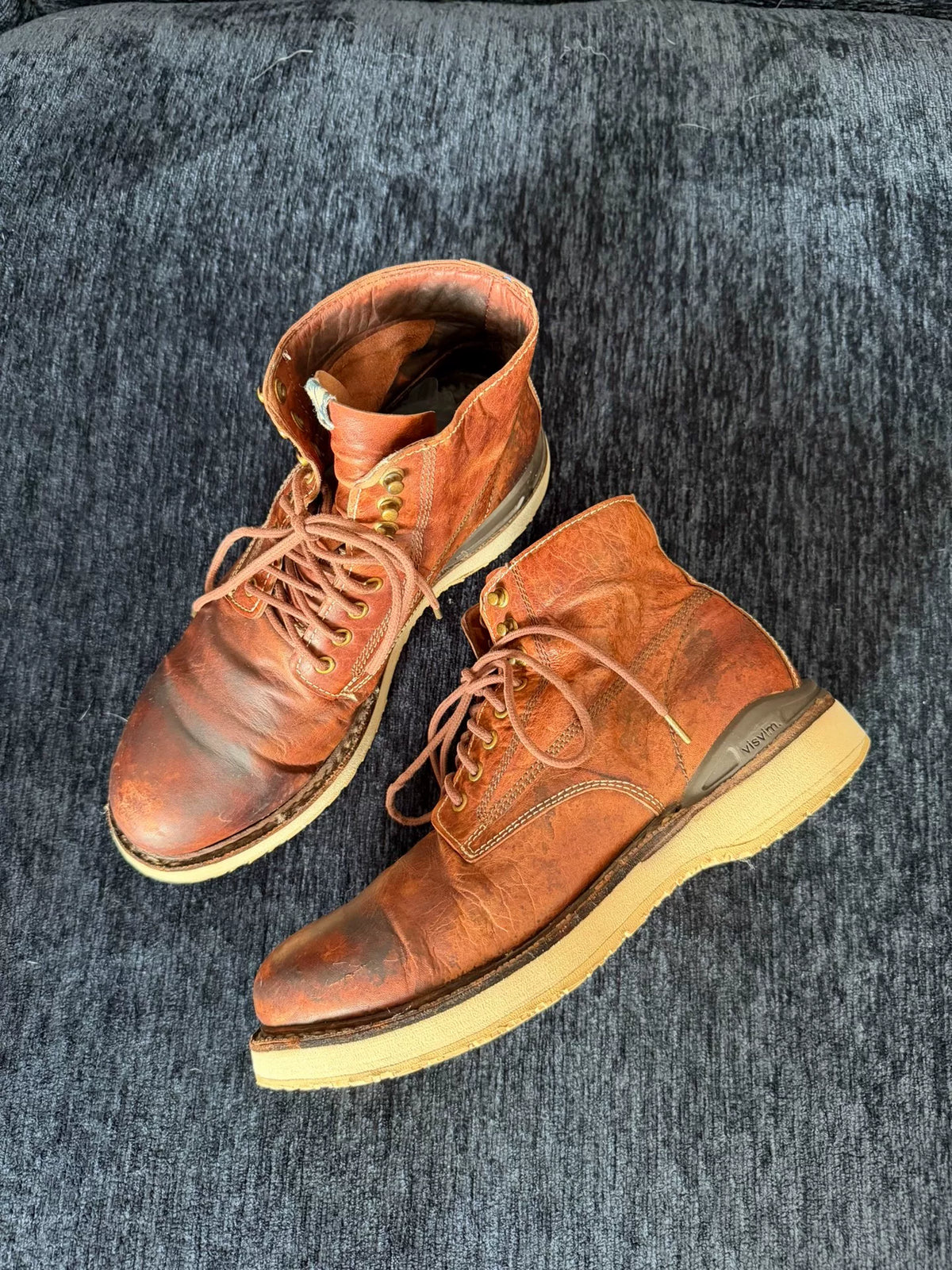 visvim SS14 Virgil ICT M10 Mud-Dyed Kangaroo Leather Double Stitch Boots