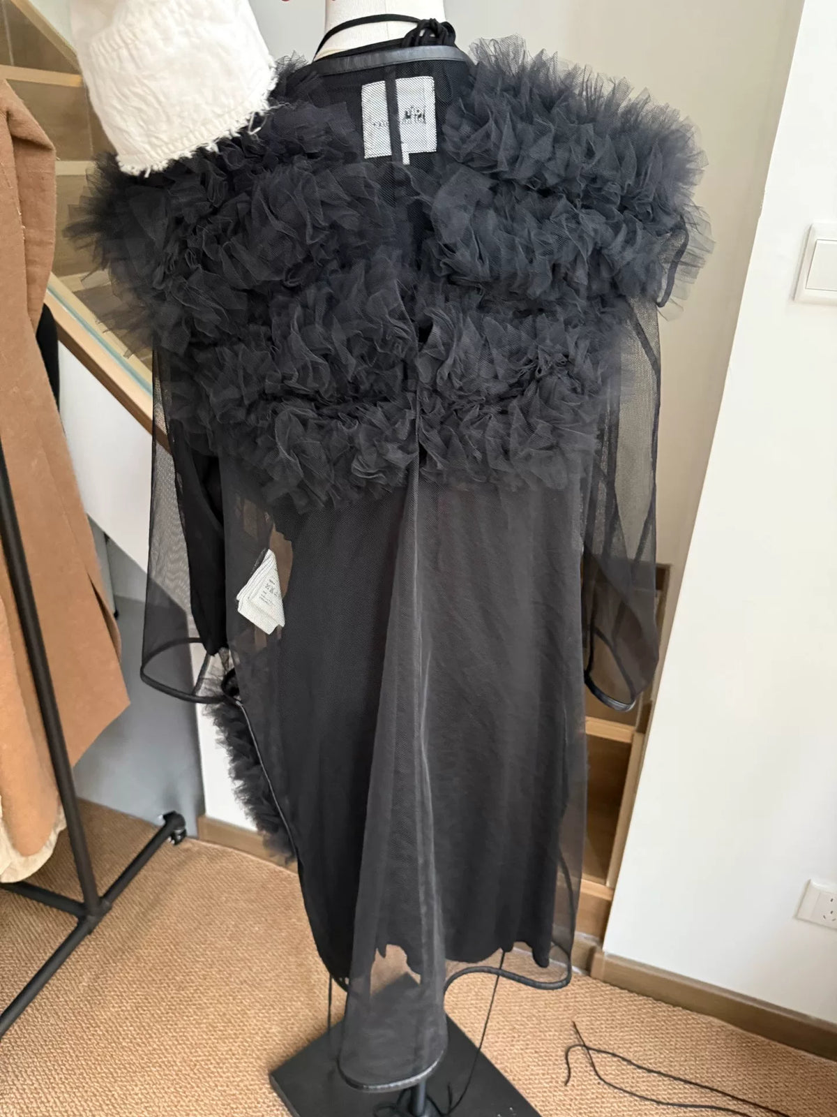 Comme des Garçons Comme des Garçons Noir Black Vintage Tulle One-Piece Coat