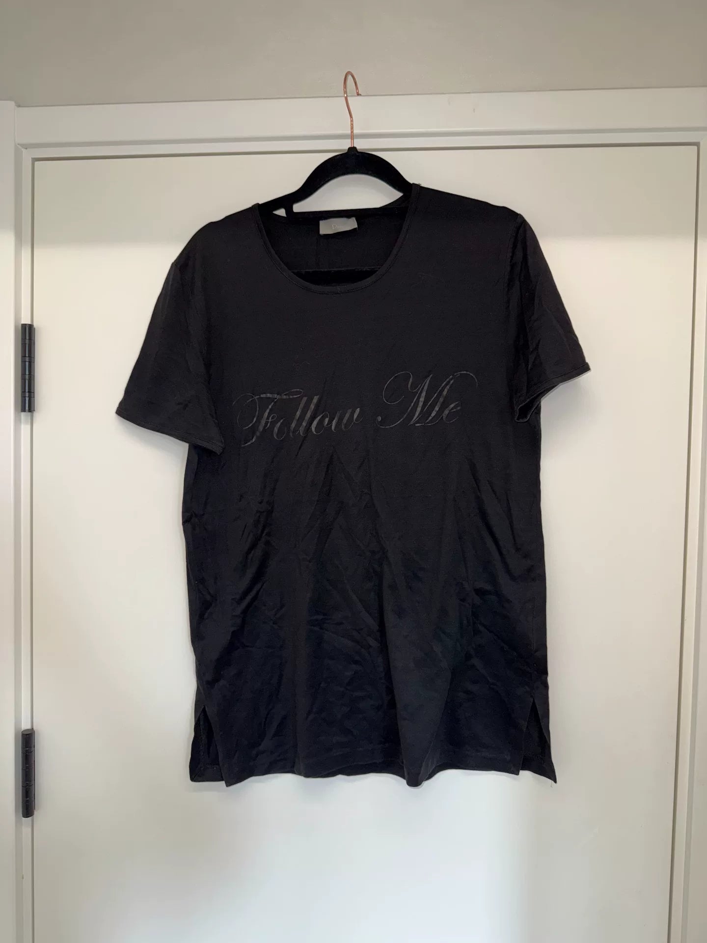 Dior Homme Follow Me SS03 Black Graphic Short-Sleeve T-Shirt