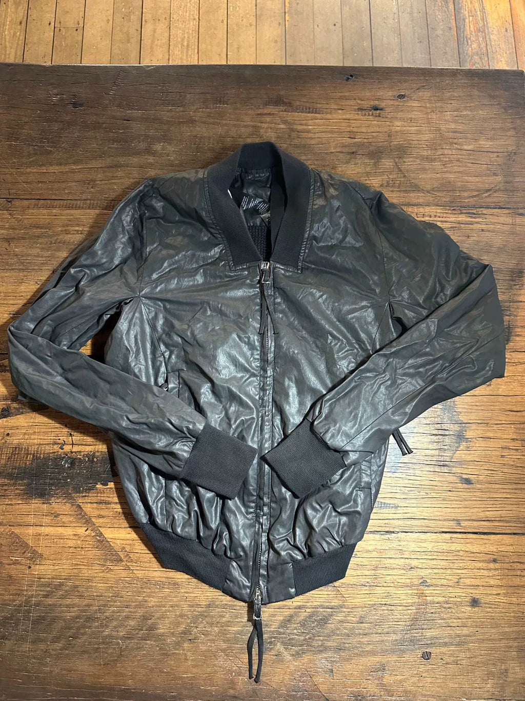 Boris Bidjan Saberi SS18 Black Object Dye Bomber Cotton Nylon Jacket
