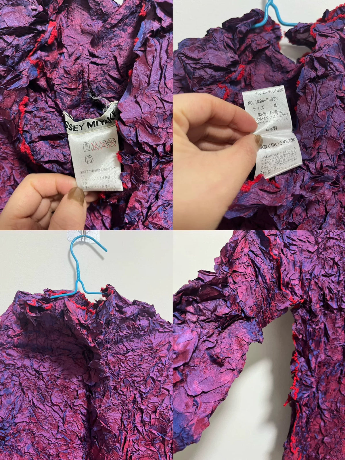 Issey Miyake 99FW Pleated Purple Top