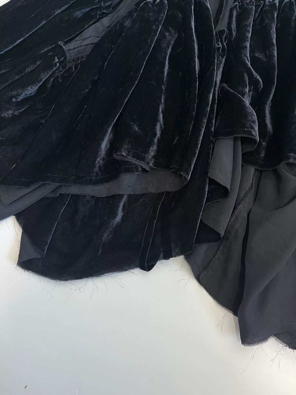 Comme des Garçons Rei Kawakubo Tricot Line Velvet Patchwork Skirt