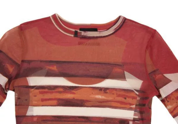 Jean Paul Gaultier Vintage Red Striped Mesh Top