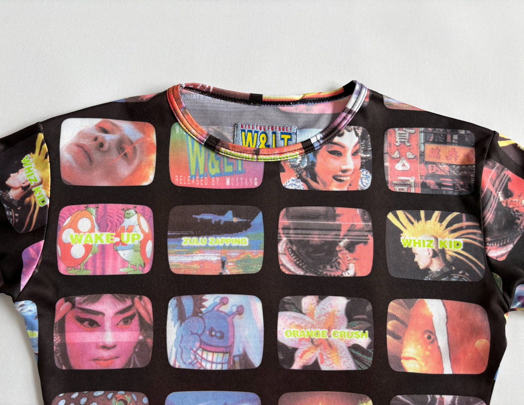 Walter Van Beirendonck runway print long-sleeve T-shirt W&LT vintage 95-96 runway piece printed face mask robot long-sleeve T-shirt