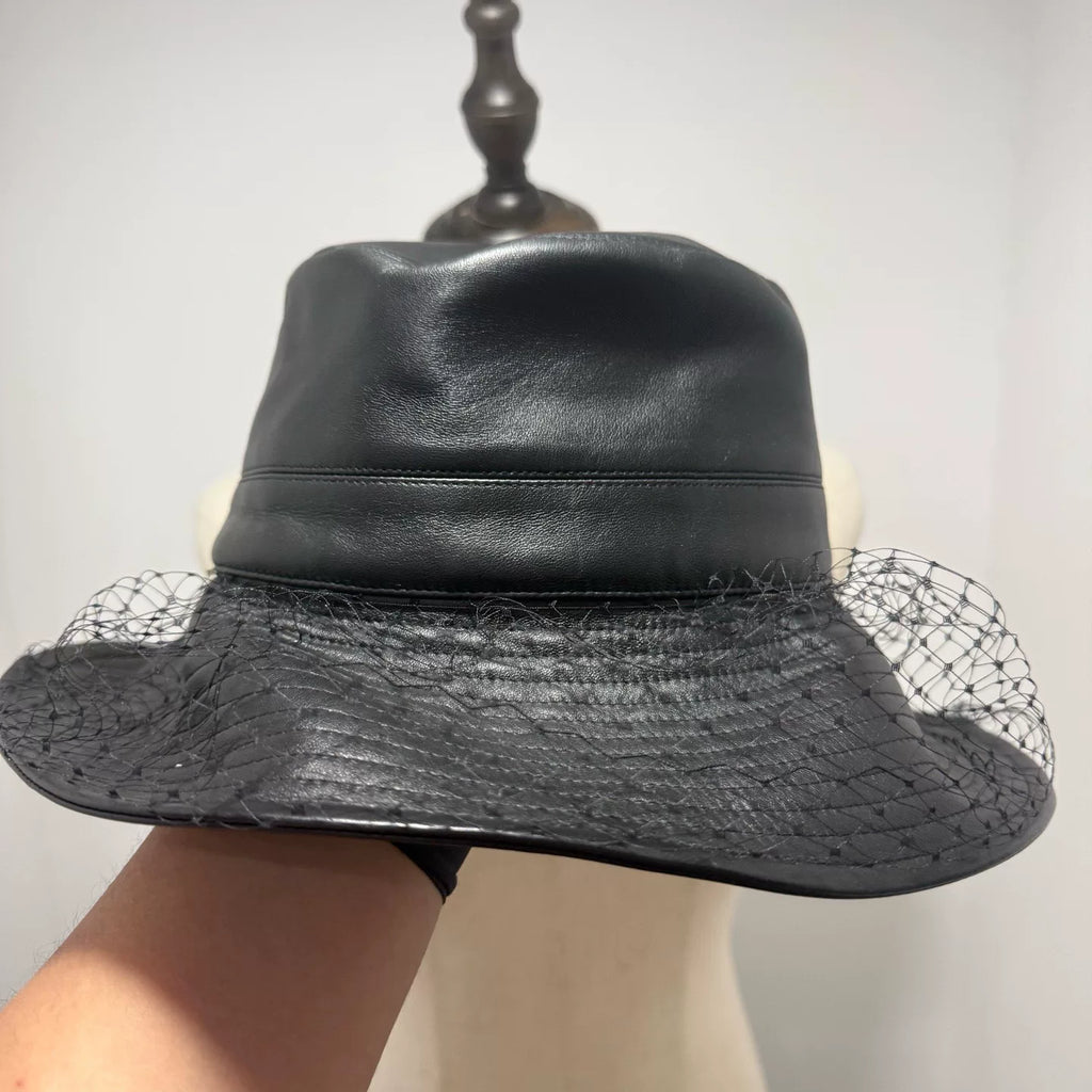 Dior Lambskin Slogan Logo Bucket Hat
