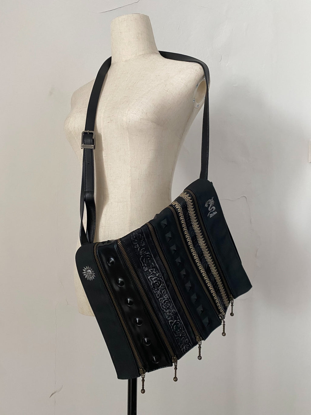 Jean Paul Gaultier Dragon Pattern Deconstructed Crossbody Bag