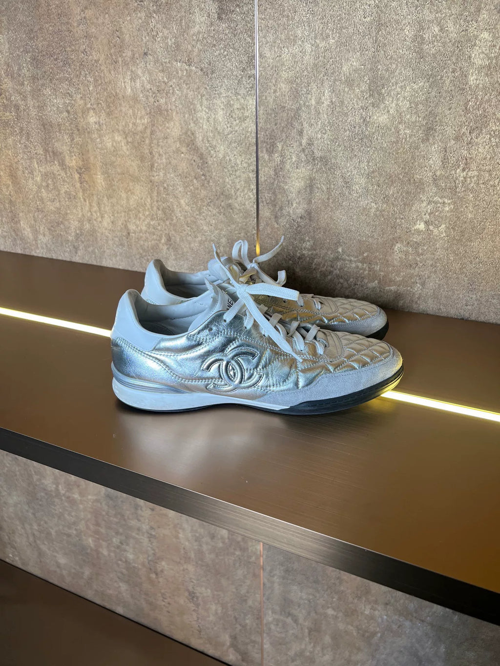 Chanel Silver German Army Trainers