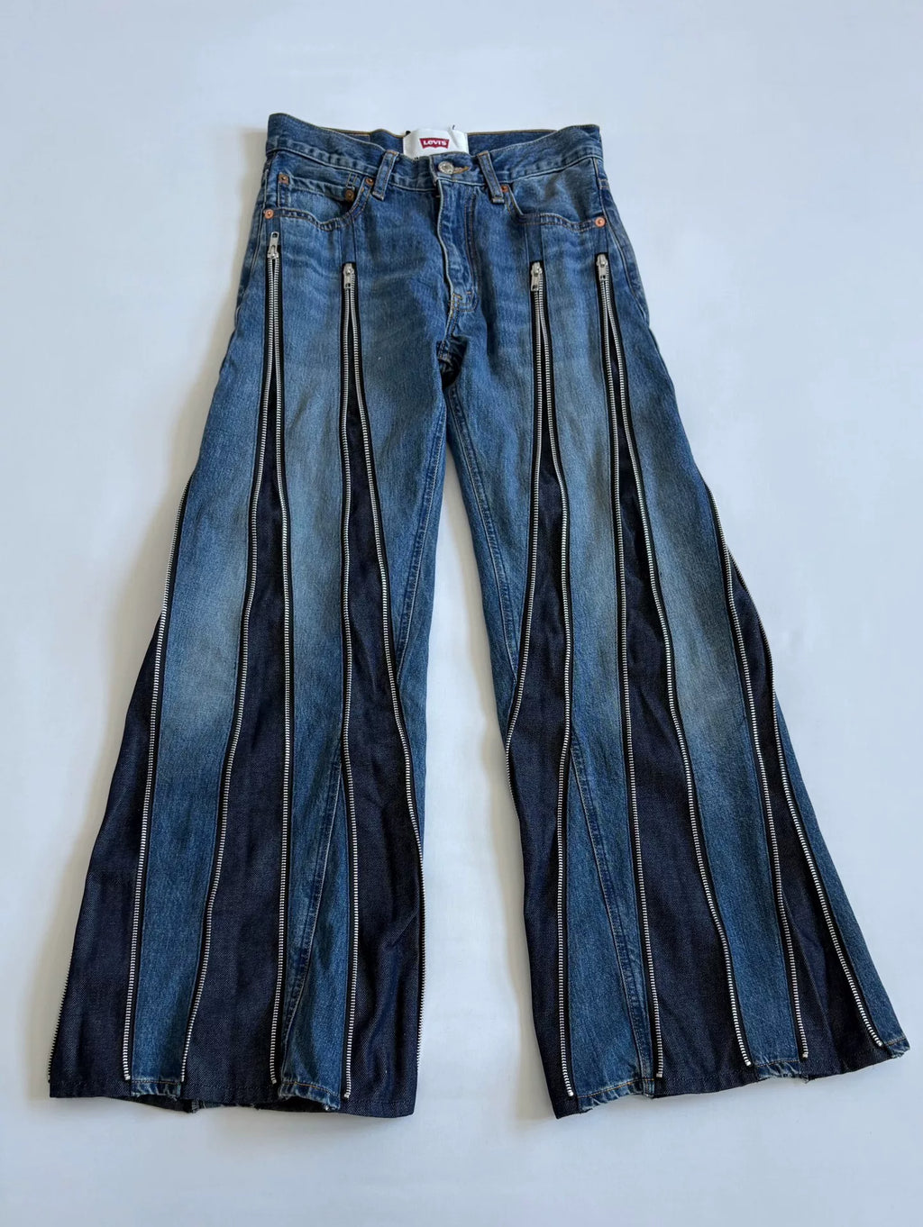 JUNYA WATANABE premium deconstructed irregular‑shape zipper denim pants