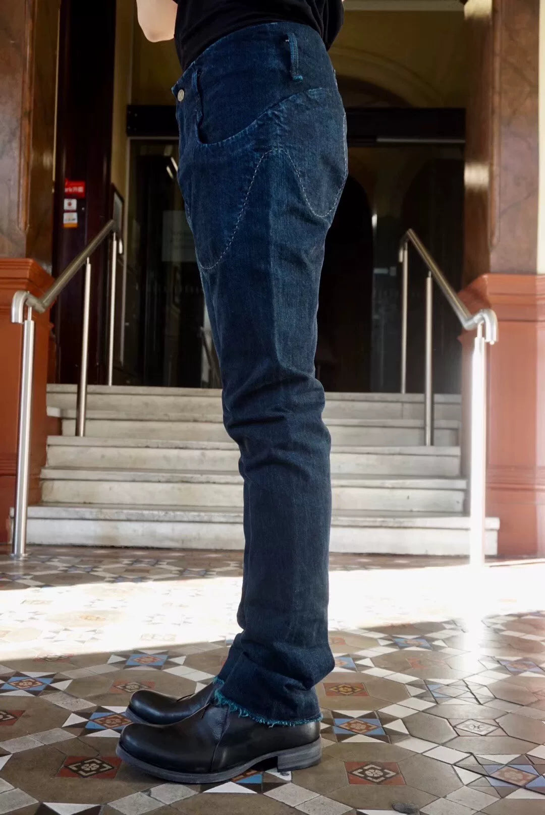 M.A+ AW18 Blue Contrast Stitch Denim Jeans