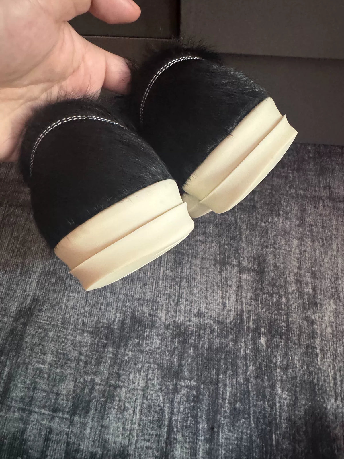 Rick Owens Fur Black Sneakers