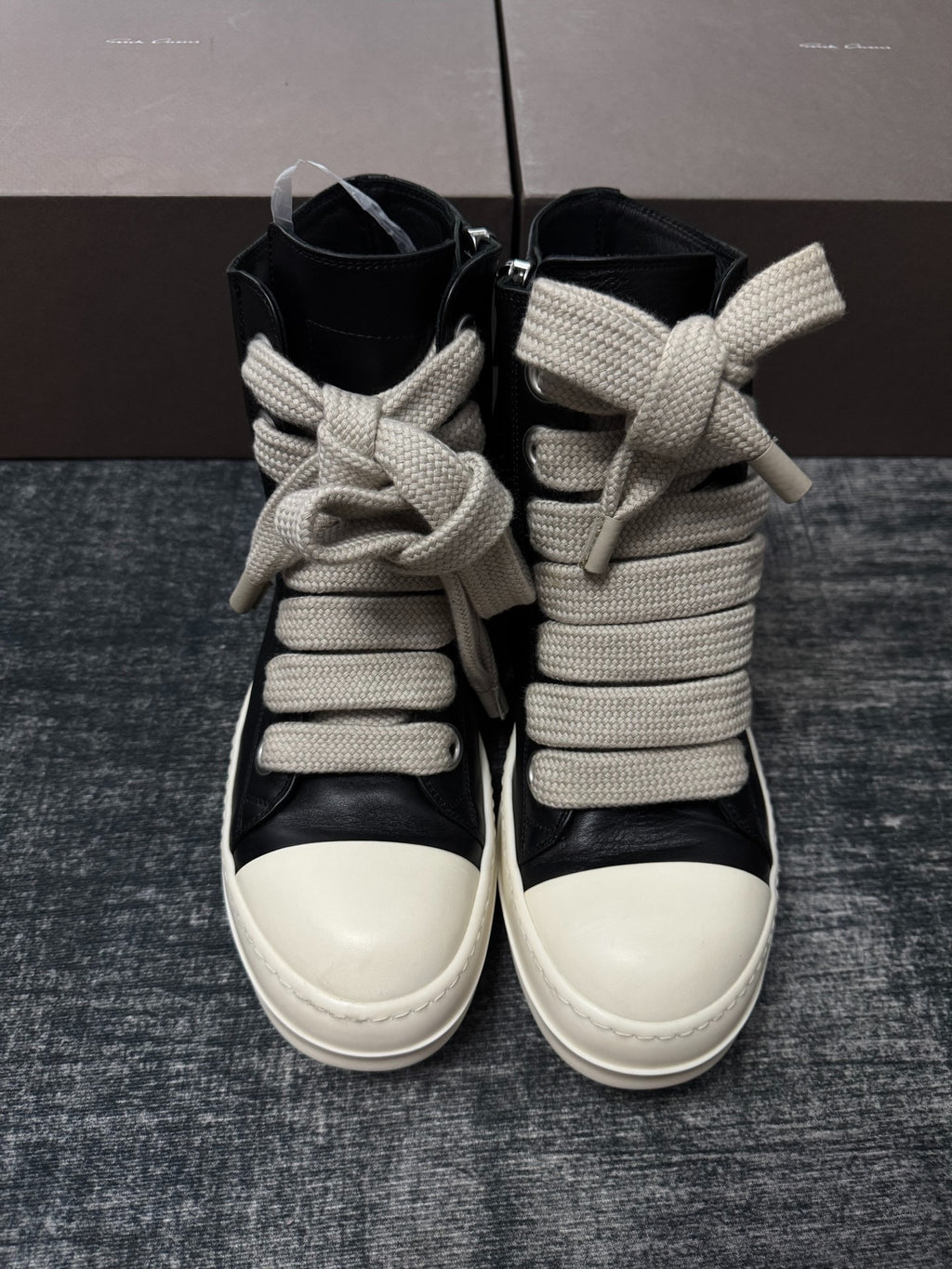 Rick Owens Thick-Lace High-Top Sneakers