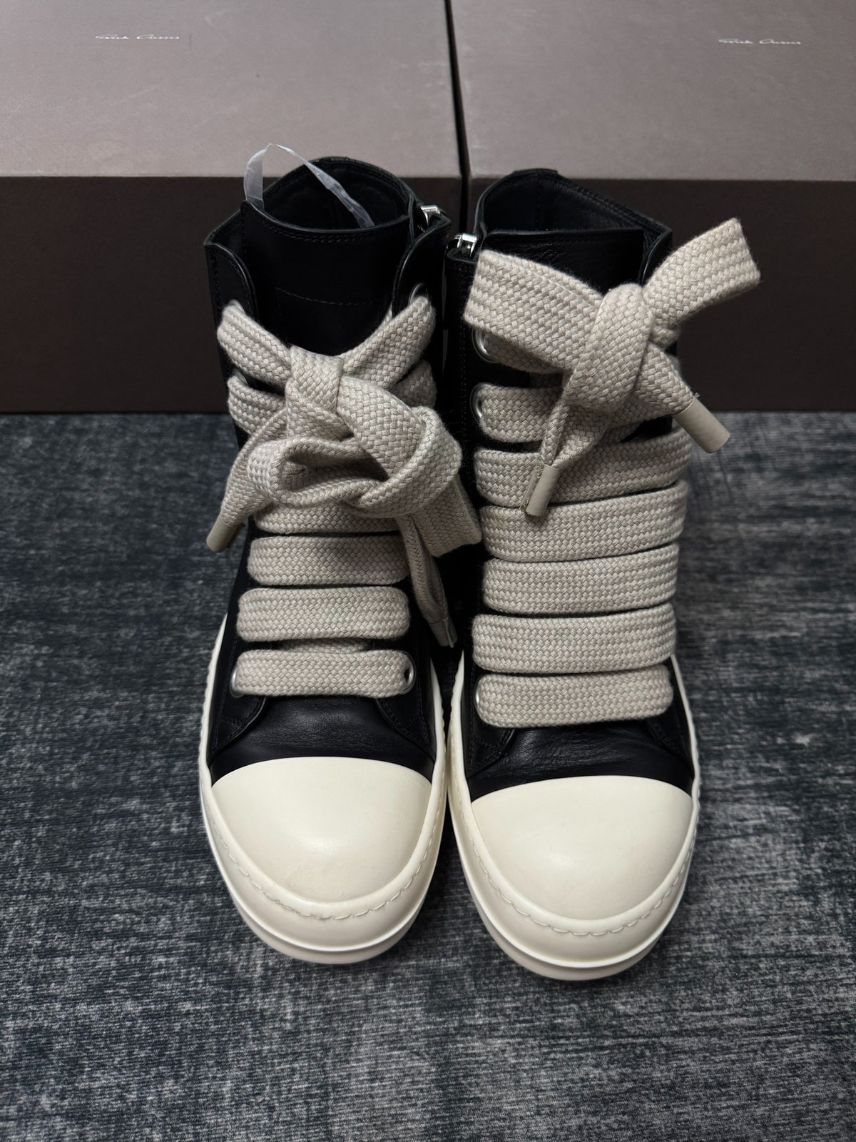Rick Owens Thick-Lace High-Top Sneakers