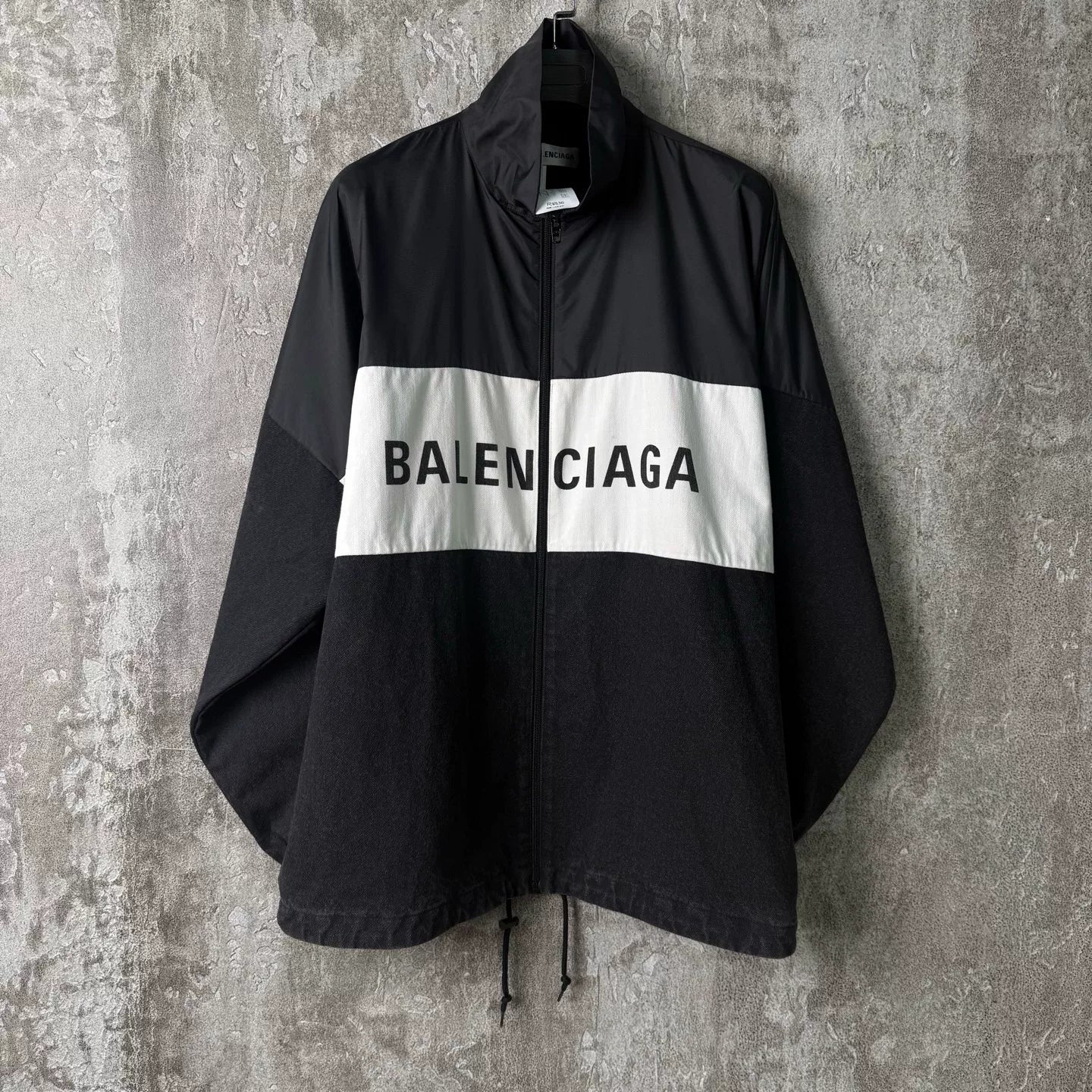 Balenciaga Print Denim Panel Shell Jacket