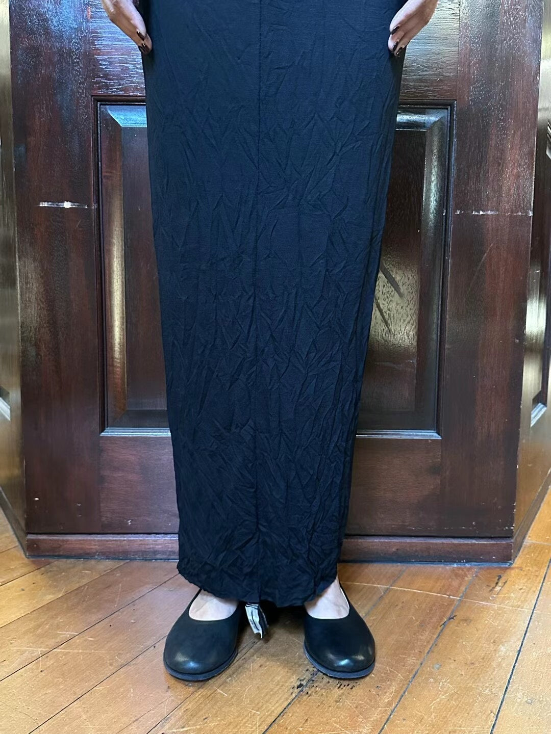 M.A+ FW24 extra Black V-Neck Backless VI Bamboo Dress