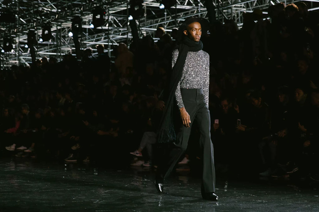 Saint Laurent Paris 19SS Runway Silver Knitwear Sweater