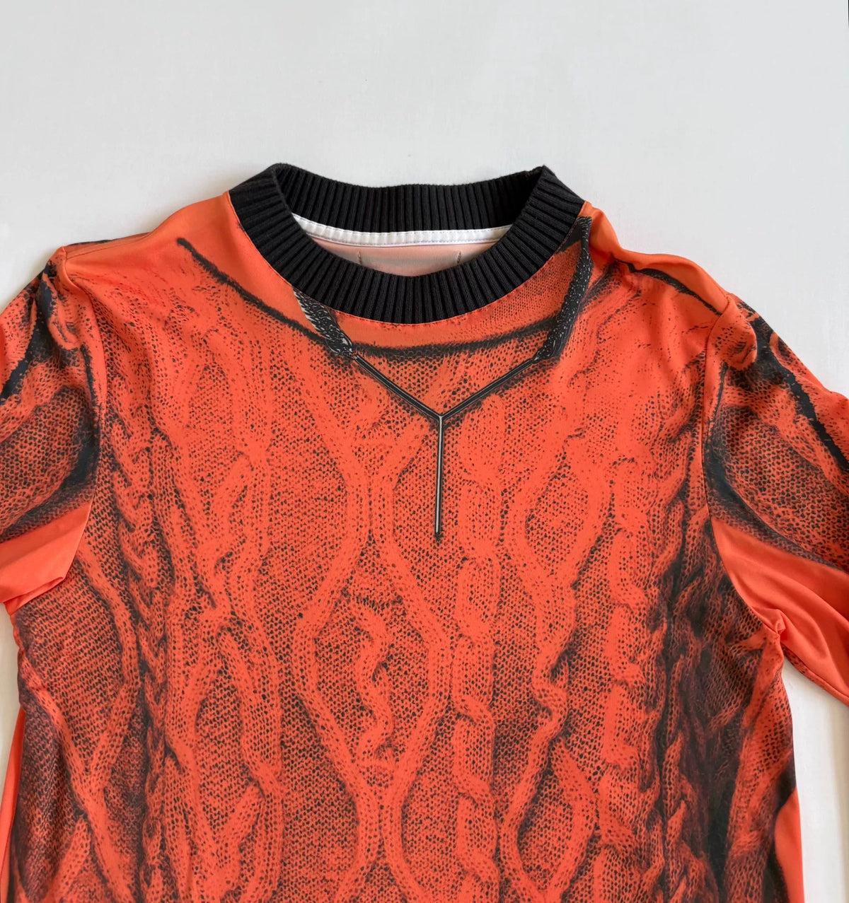 Jean Paul Gaultier Yproject Print Mesh Panel Knit Top