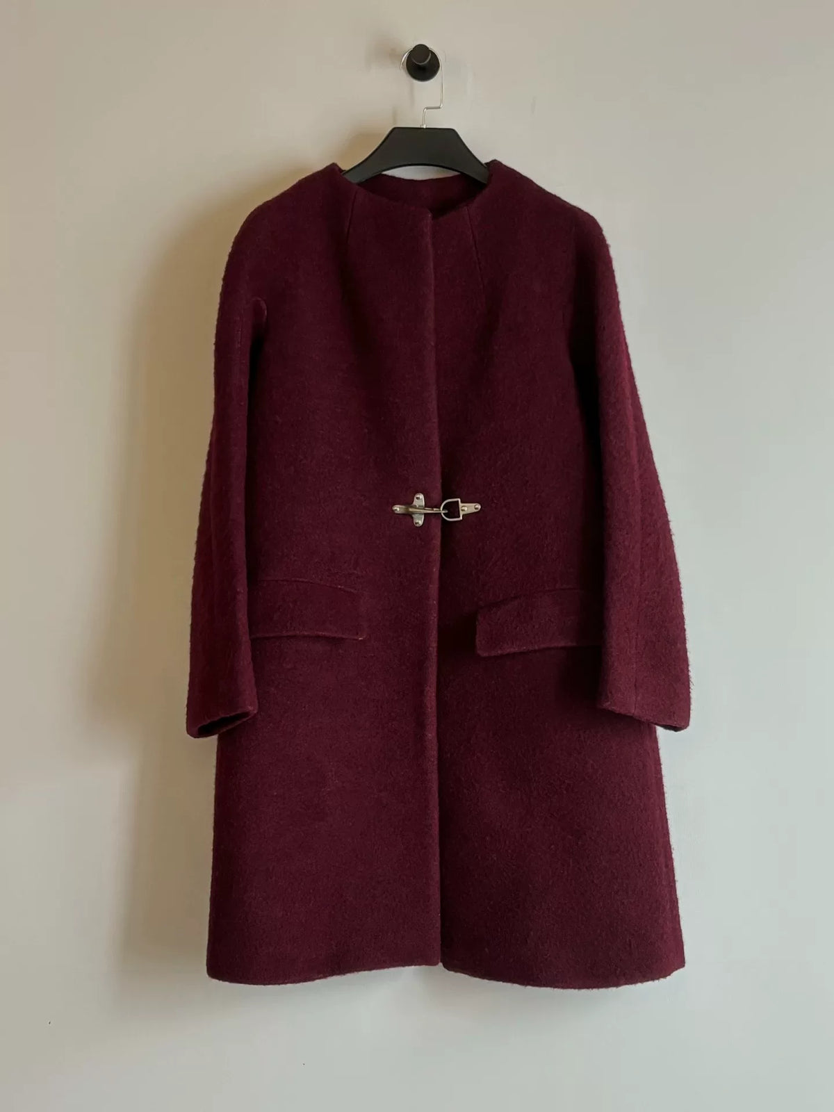 Dries Van Noten | AW2014 Bordeaux Red Airplane Buckle Coat