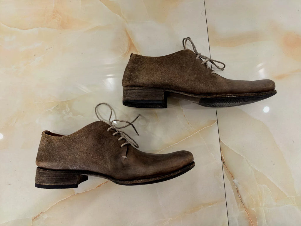 M.A+ One-Piece Upturned Toe Derby Leather Shoes
