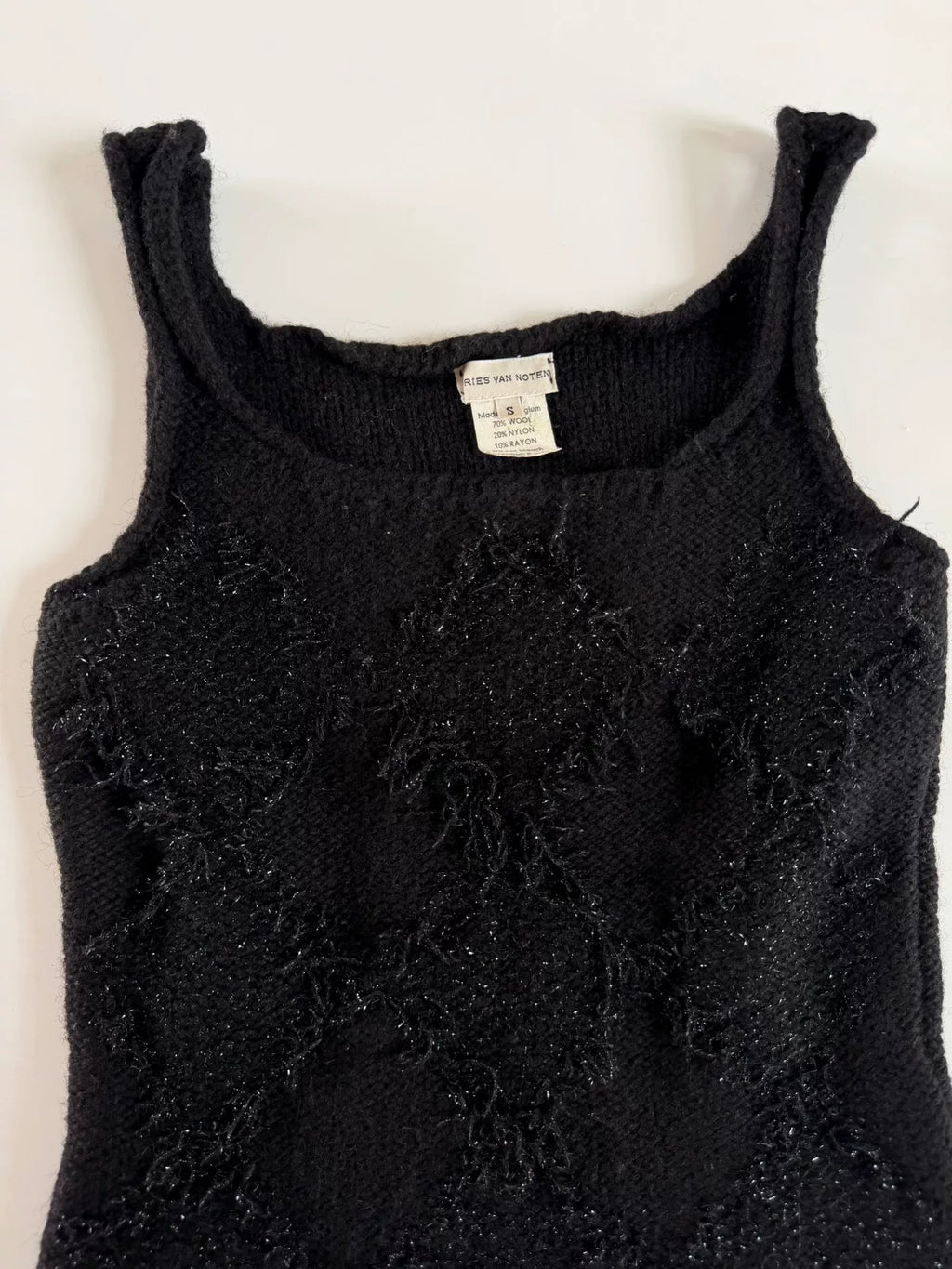 Dries Van Noten Fringe Diamond Knit Vest