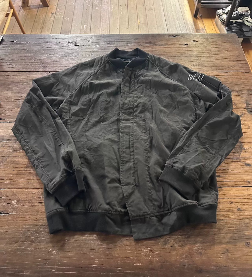 Julius AW17 Black DUST Double-Layer Sleeve Flight Jacket Viscose Cotton Jacket