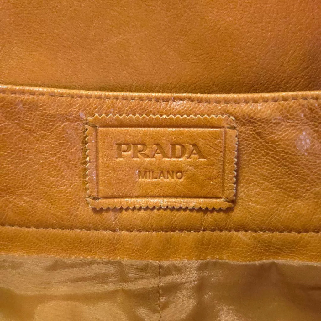 Prada AW17 Distressed Goat Leather Skirt