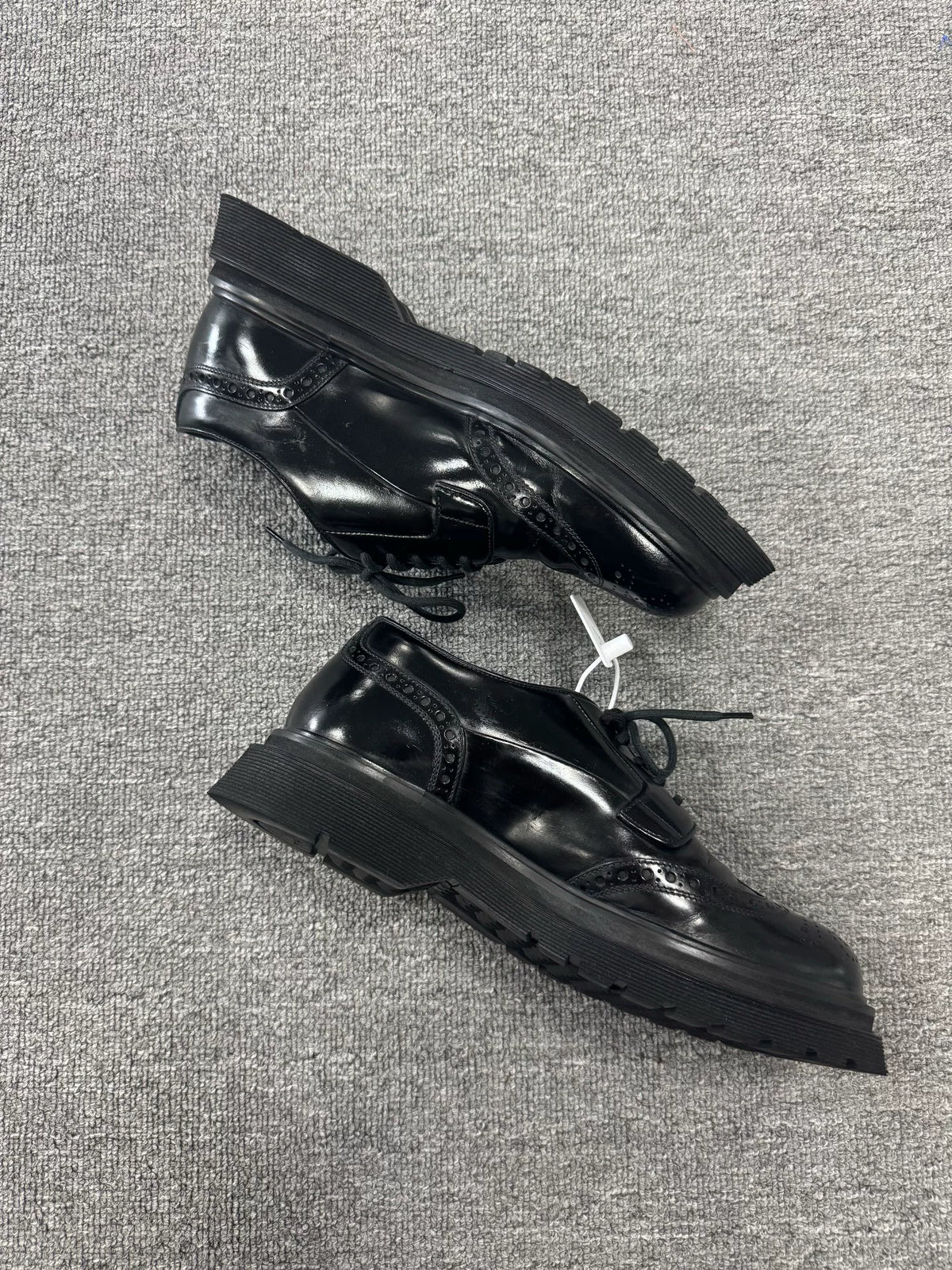 Prada Embossed Platform Leather Loafers