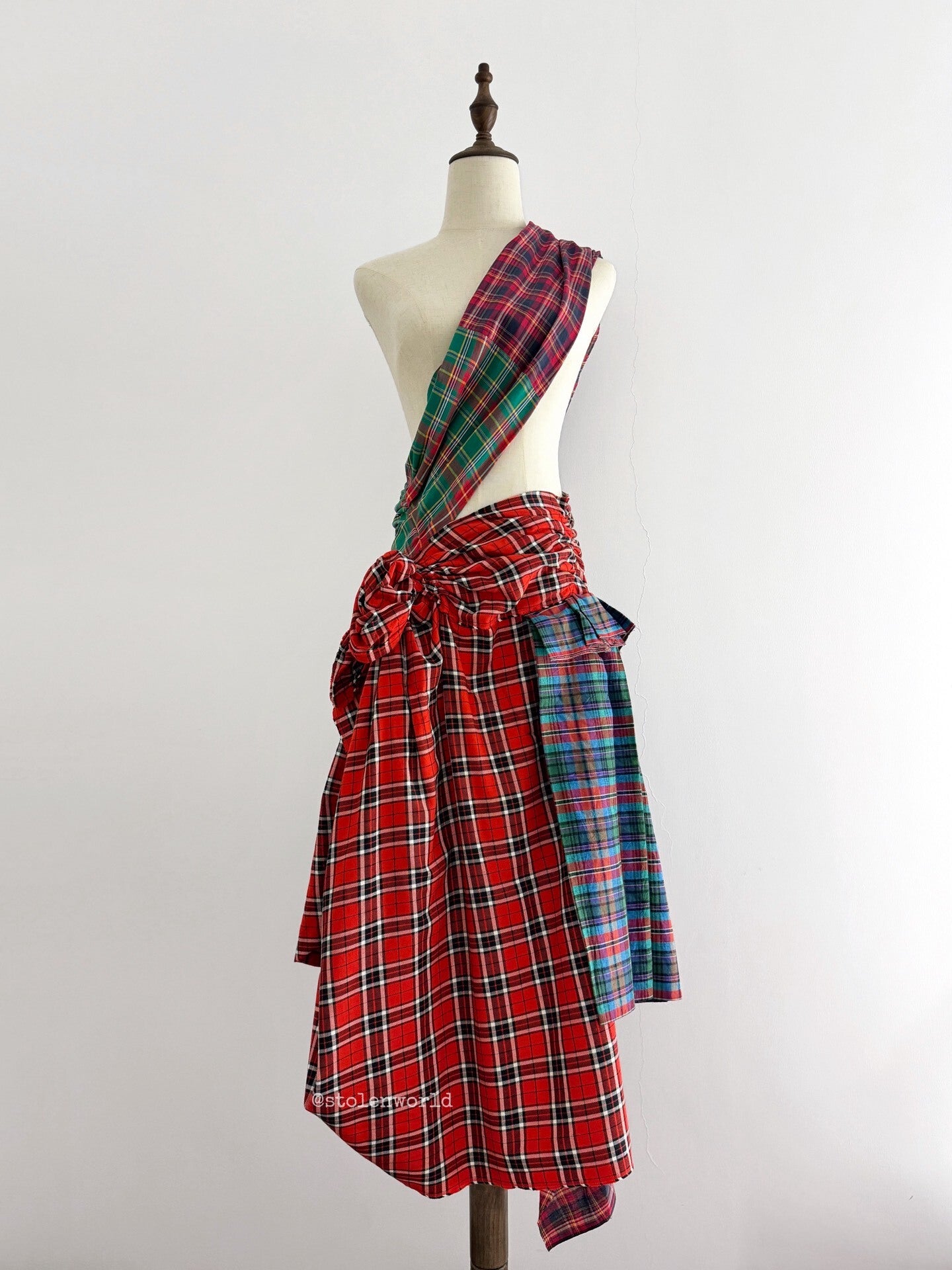 Comme Des Garcons Pleated Plaid Pinafore Dress - Devines