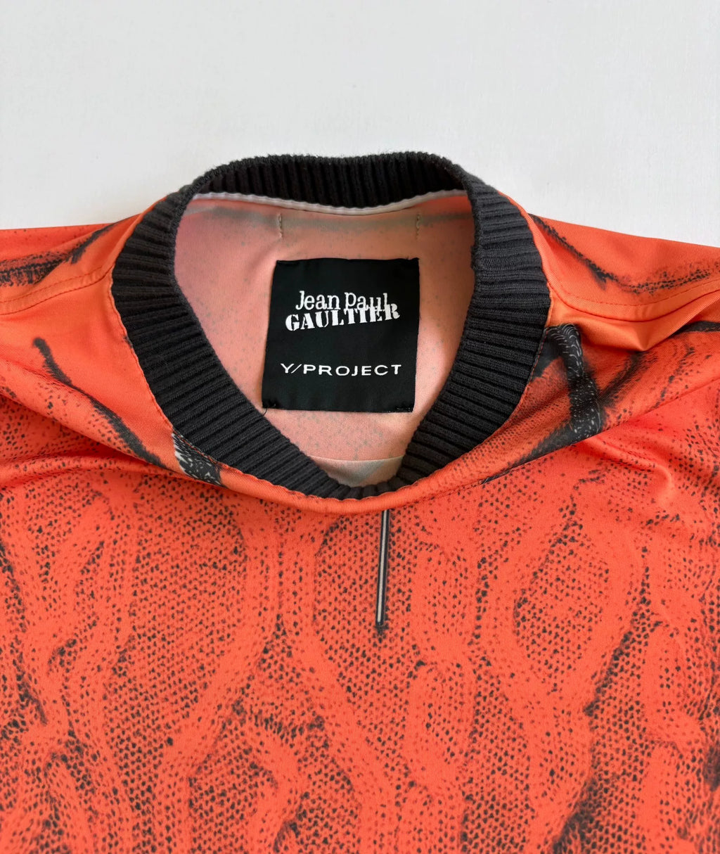 Jean Paul Gaultier Yproject Print Mesh Panel Knit Top